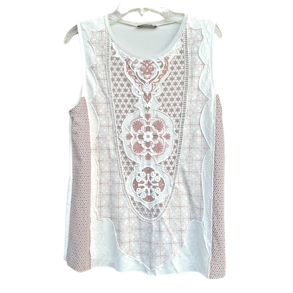 ZARA Moroccan top tank sleeveless white S textured women’s basic collection WB